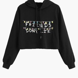 Friends Don't Lie Cropped Pull-over Sweatshirt size small